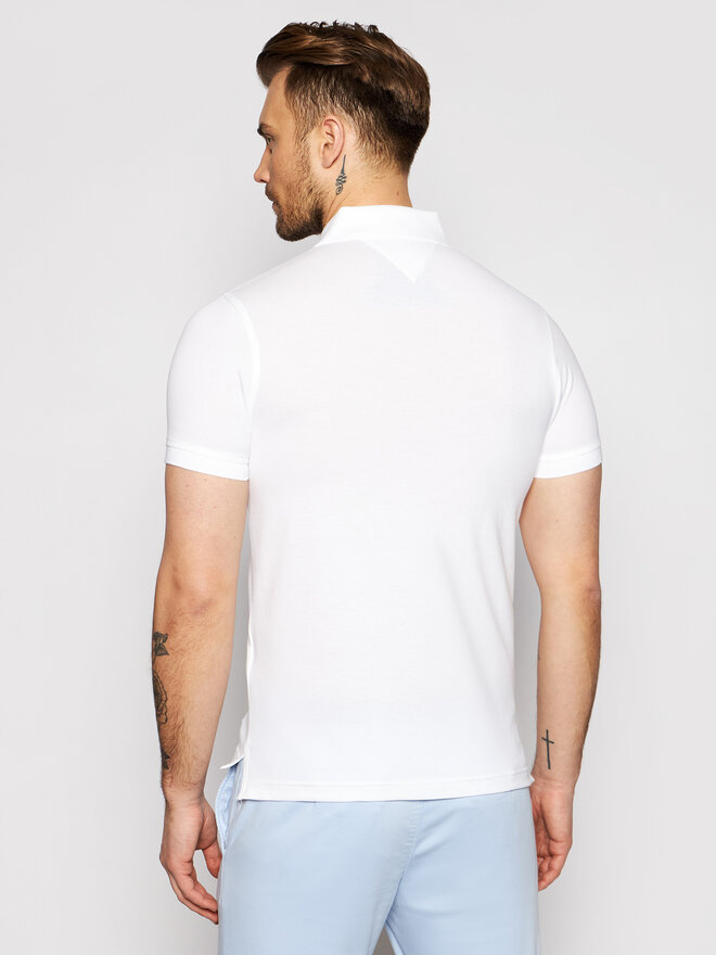 Tommy Hilfiger Tommy Hilfiger Polo marškinėliai 1985 MW0MW17771 Balta Slim Fit