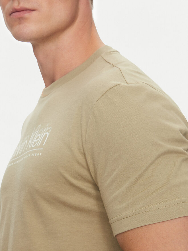 Calvin Klein Calvin Klein Camiseta Double Logo K10K114149 Beis Regular Fit