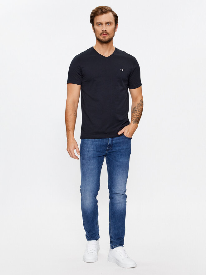 Gant Gant Póló Shield 2003186 Fekete Slim Fit