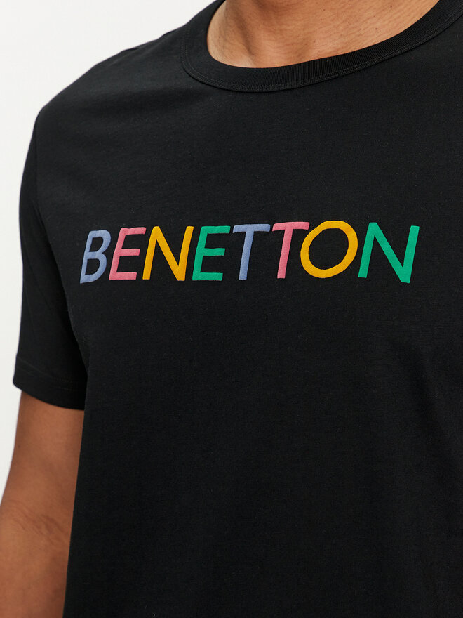 United Colors Of Benetton United Colors Of Benetton Marškinėliai 3I1XU100A Juoda Regular Fit