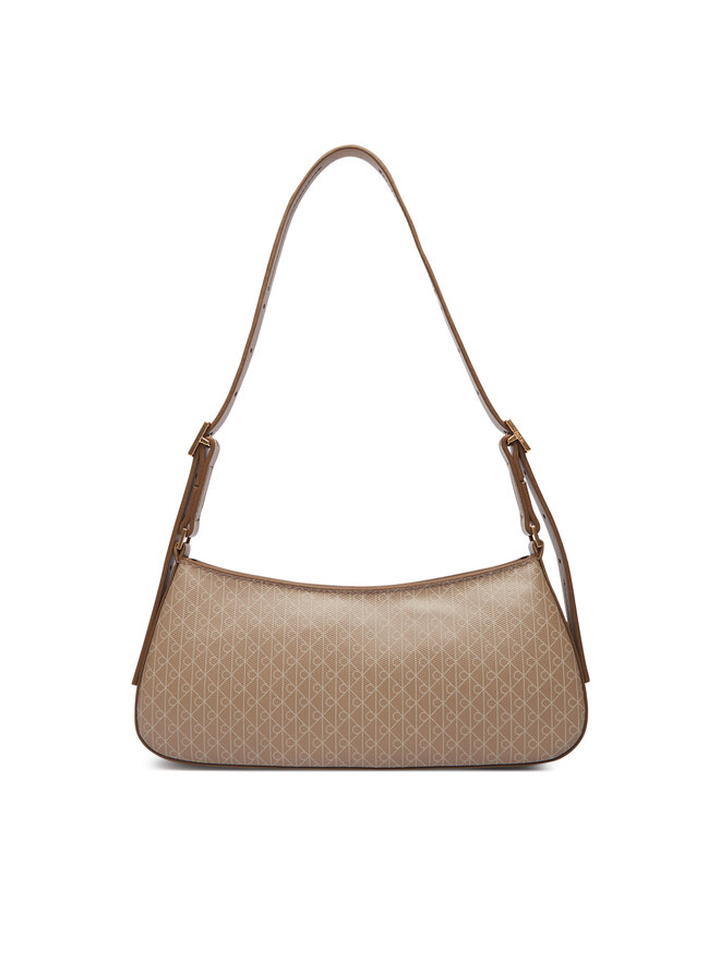 Calvin Klein Handtasche Calvin Klein Emblem Aop Small Shoulder Bag LV04F3324G Beige