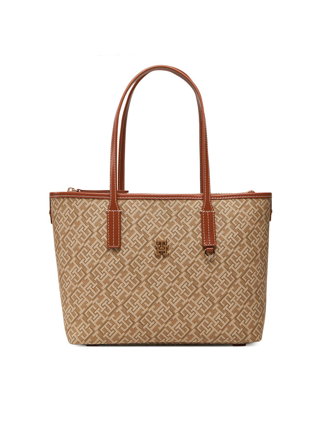 Tommy Hilfiger Torebka Tommy Hilfiger Th Monoplay Leather Mini Tote AW0AW17415 Brązowy
