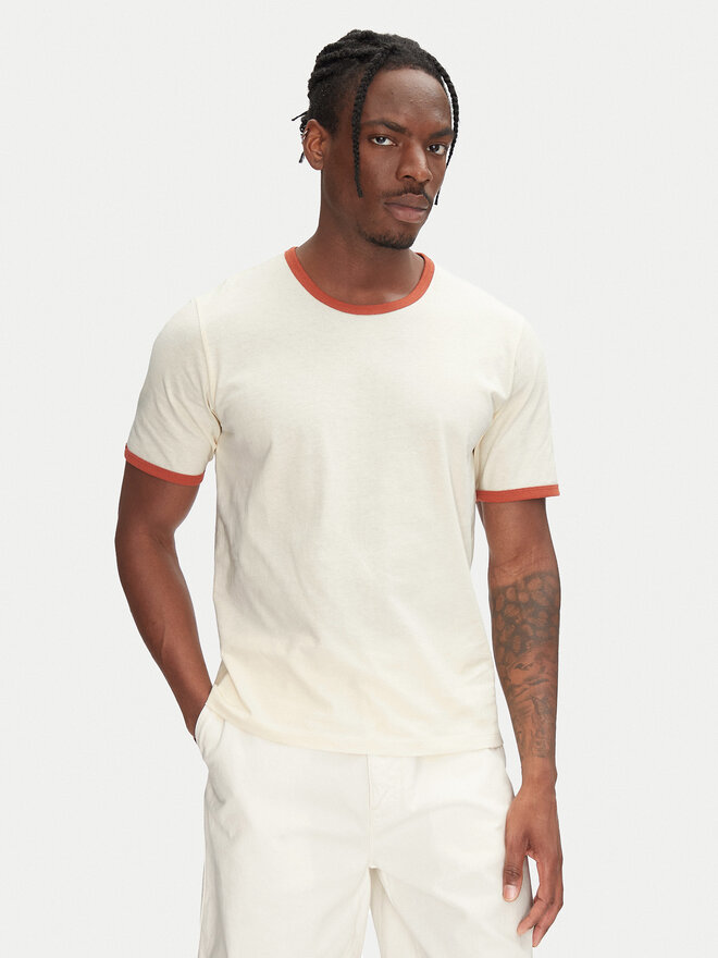 Jack&Jones Jack&Jones Marškinėliai Ringer 12277262 Écru Regular Fit