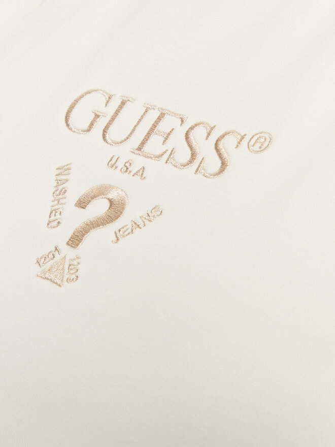 Guess Guess Marškinėliai V4YI20 KCDH1 Écru Boxy Fit