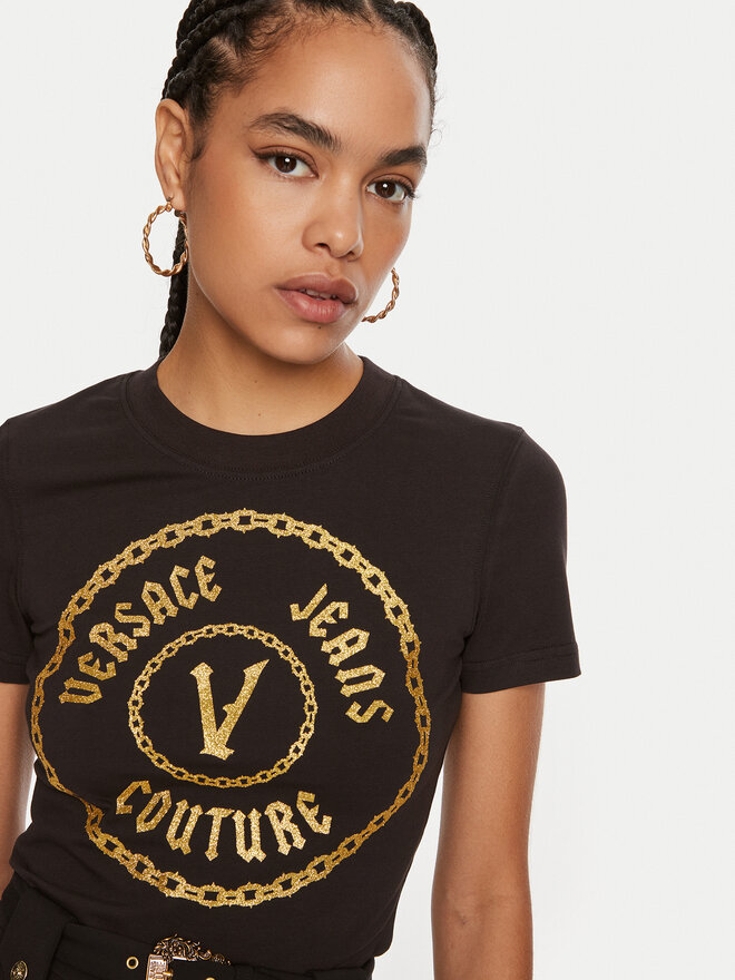 Versace Jeans Couture Versace Jeans Couture Camiseta 77HAHT02 CJ03T Negro Slim Fit