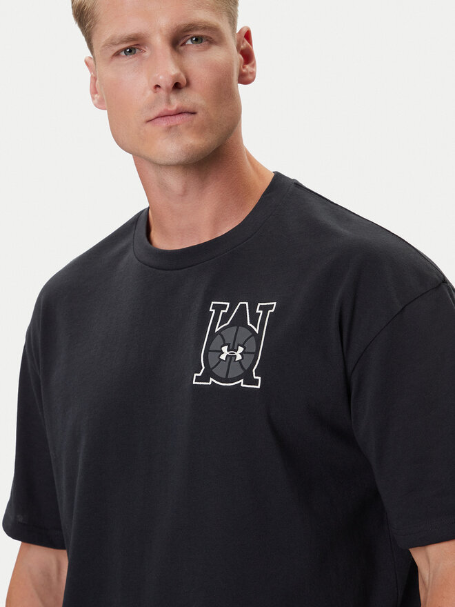 Under Armour Under Armour Футболка Hoops Courtside 6003686 Чорний Oversize