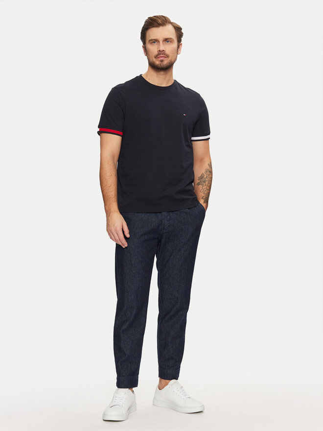 Tommy Hilfiger Tommy Hilfiger Majica Global Stripe MW0MW38078 Mornarsko modra Regular Fit