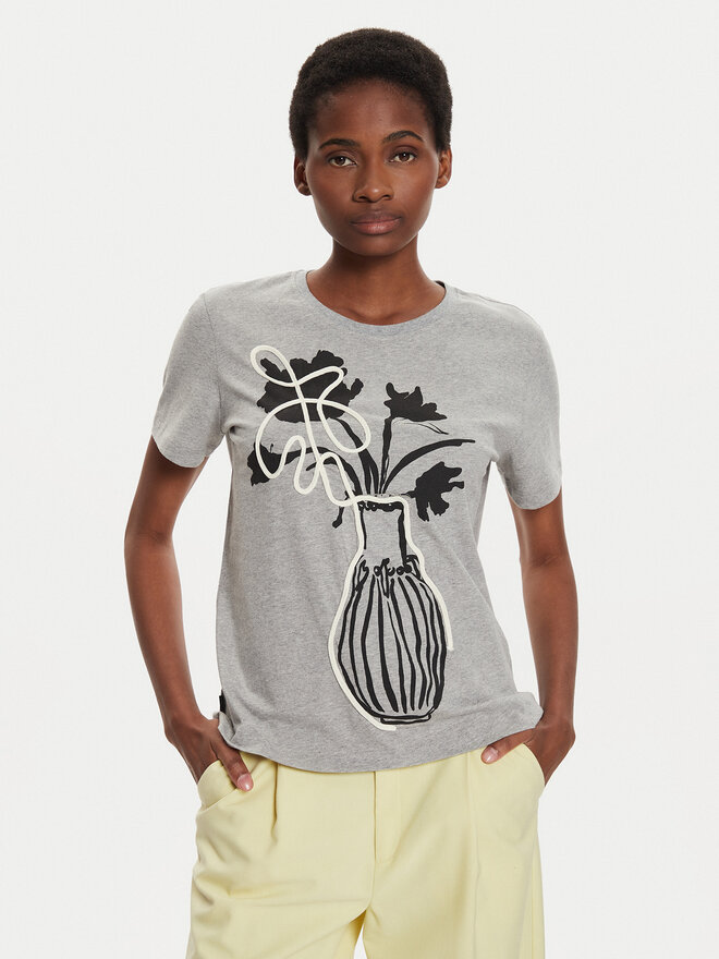 Desigual Desigual Camiseta Shadow 24WWTK11 Gris Regular Fit