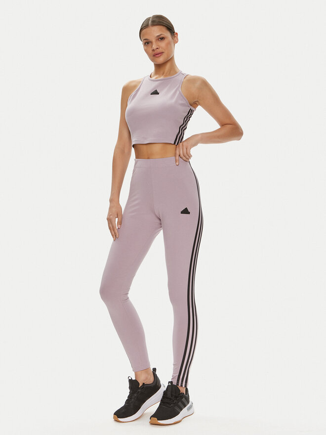 adidas adidas Marškinėliai Future Icons 3-Stripes IS3636 Violetinė Slim Fit