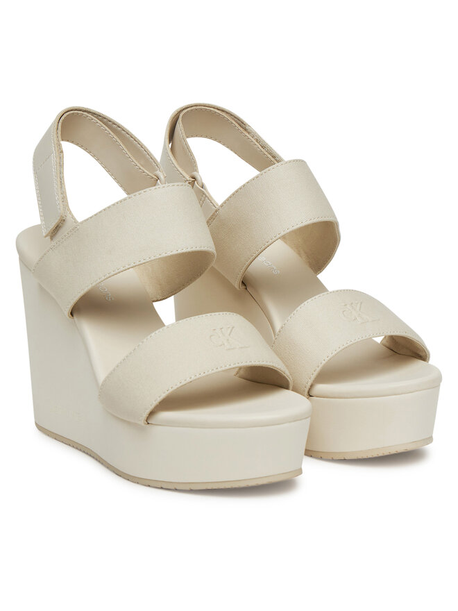 Calvin Klein Jeans Sandály Calvin Klein Jeans Wedge Sandal Webbing In YW0YW01790 Šedá