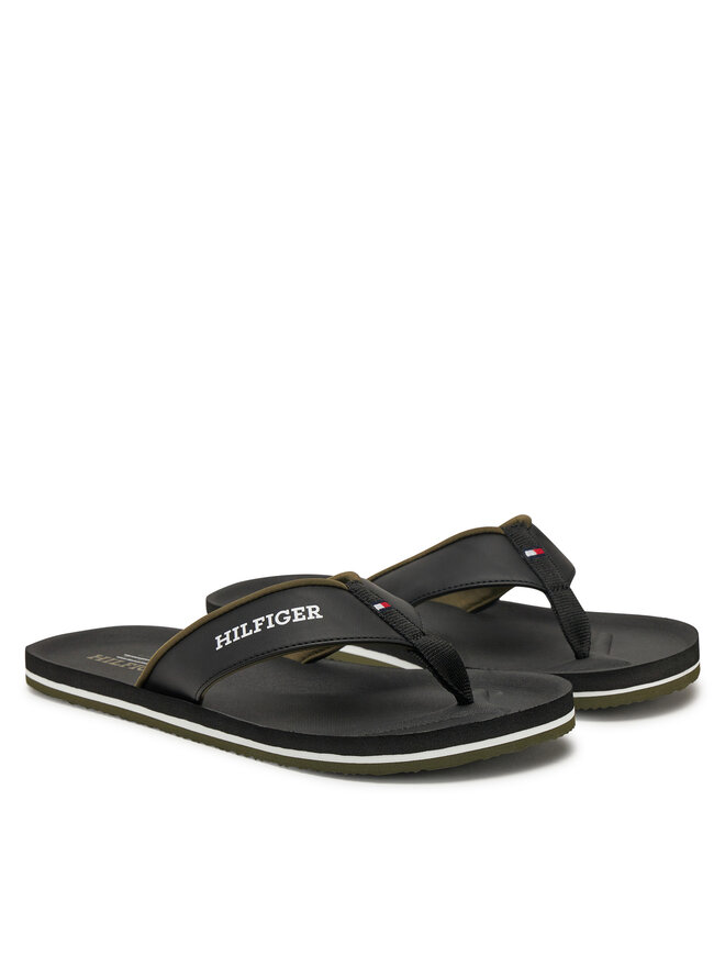 Tommy Hilfiger Čības uz pirksta Tommy Hilfiger Padded Comfort Hilfiger B Sandal FM0FM05440 Melns