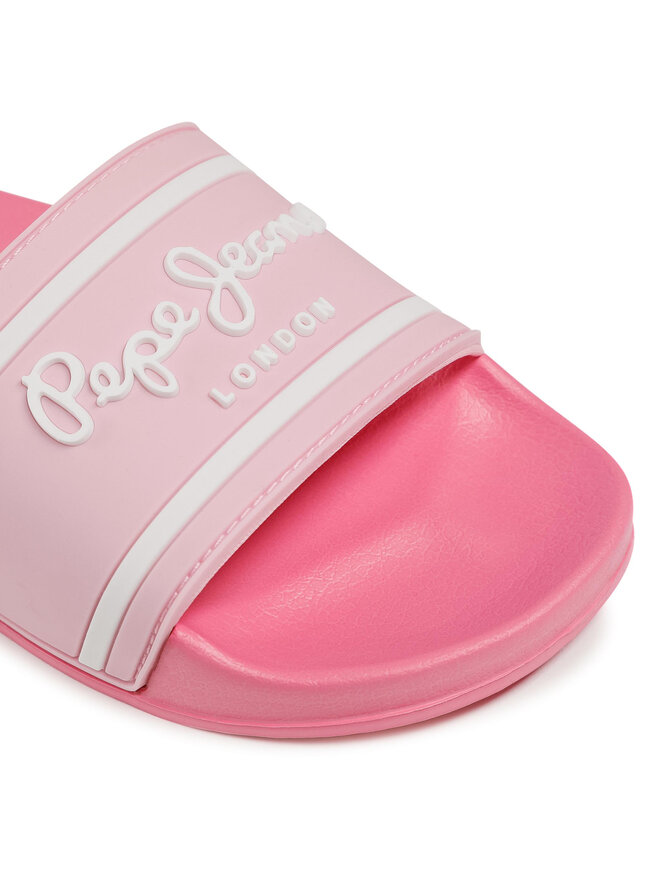 Pepe Jeans Pantoletten Pepe Jeans Slider Logo Girls PGS70043 Rosa