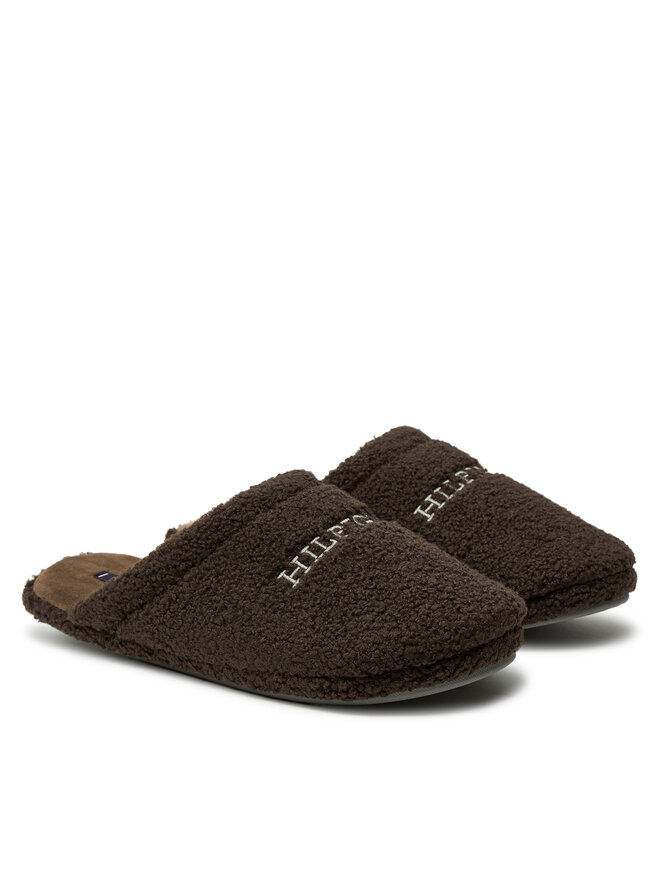 Tommy Hilfiger Παντόφλες Σπιτιού Tommy Hilfiger Warm Curly House Shoe FM0FM05226 Καφέ
