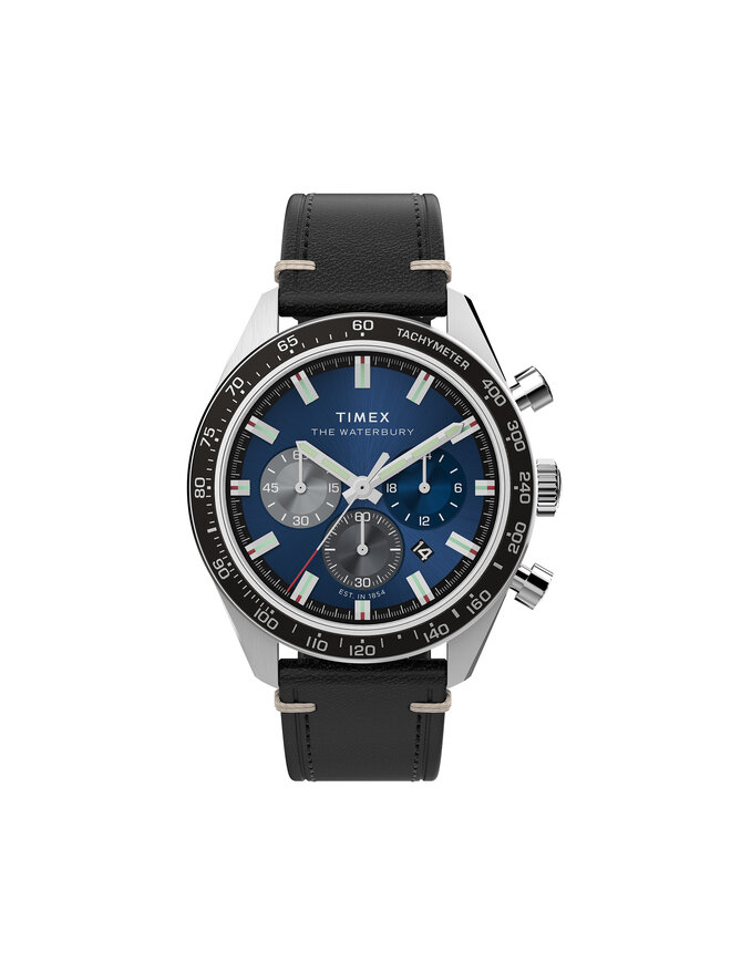 Timex Ρολόι Timex Waterbury TW2Y18600 Μαύρο