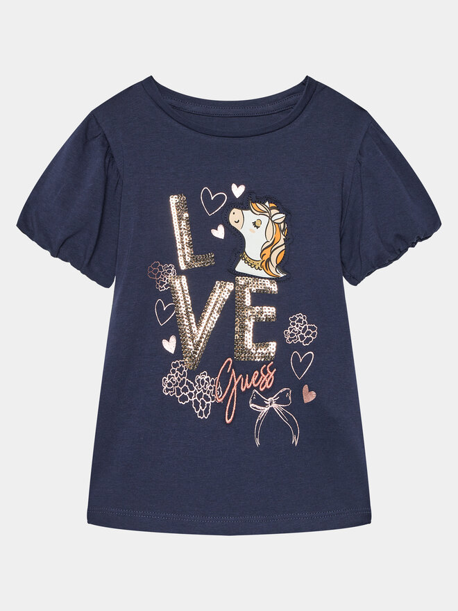 Guess Guess Póló K4RI16 K6YW4 Sötétkék Regular Fit