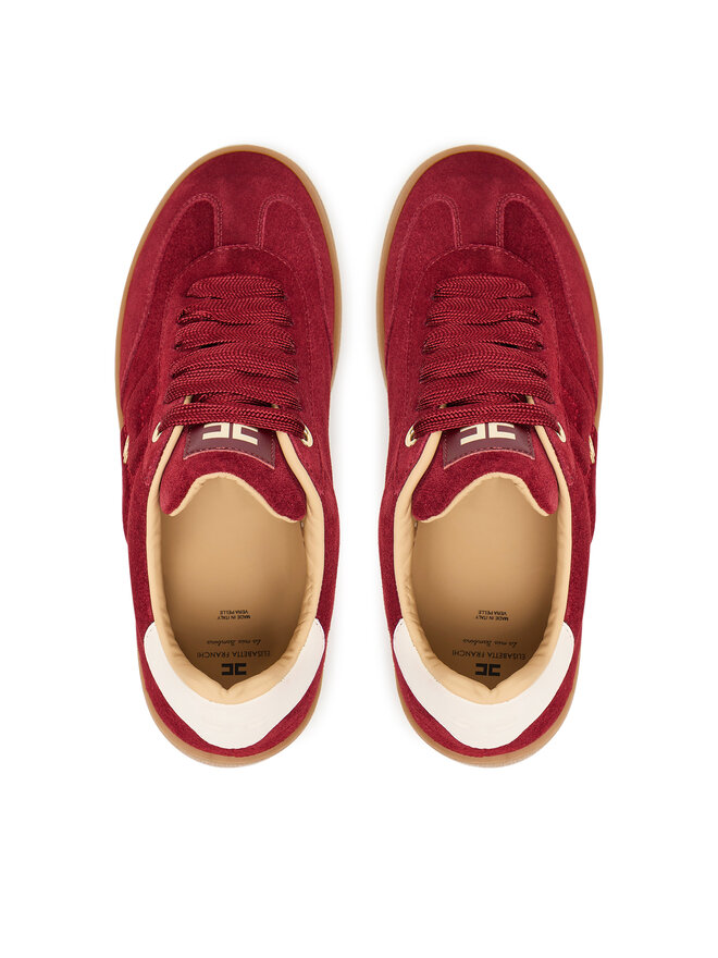Elisabetta Franchi Sneakersy Elisabetta Franchi Low Cut Lace Up F4A9-E0340-0071 D Bordó
