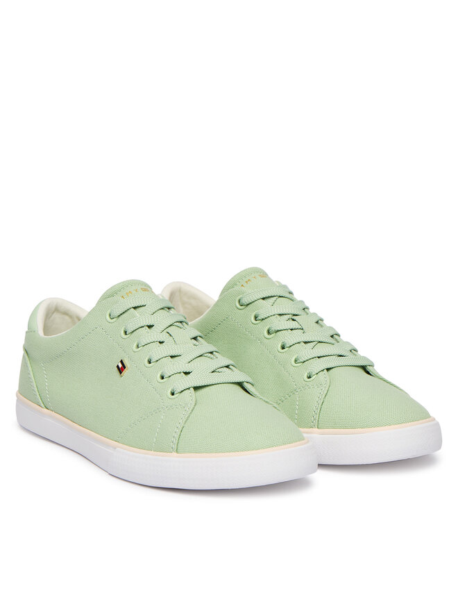 Tommy Hilfiger Sneakers aus Stoff Tommy Hilfiger Th Low Profile Vulc Canvas FW0FW09102 Grün