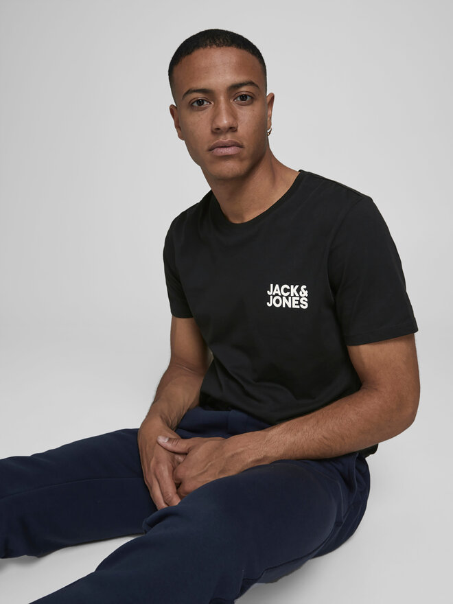 Jack&Jones Jack&Jones T-Shirt Corp Logo 12151955 Μαύρο Slim Fit