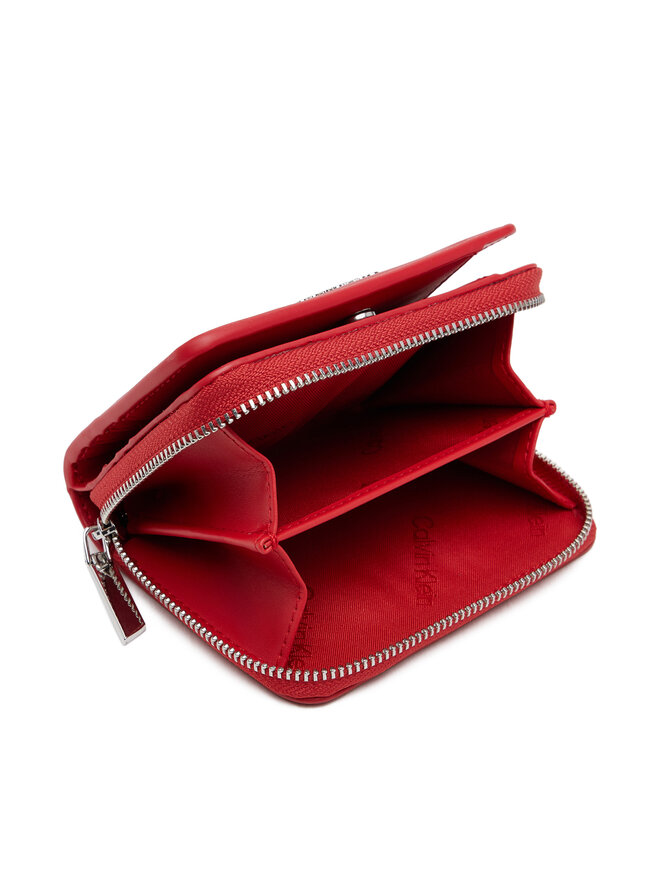 Calvin Klein Mały Portfel Damski Calvin Klein Ck Must Medium Zip Around Wallet K60K611937 Czerwony
