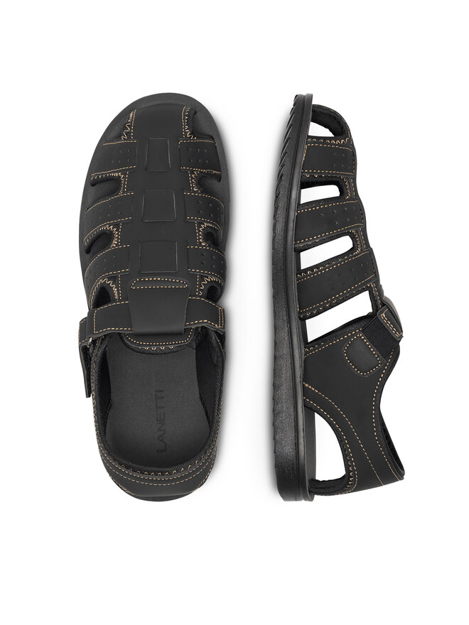 Lanetti Σανδάλια Lanetti MSS20504-01 Μαύρο