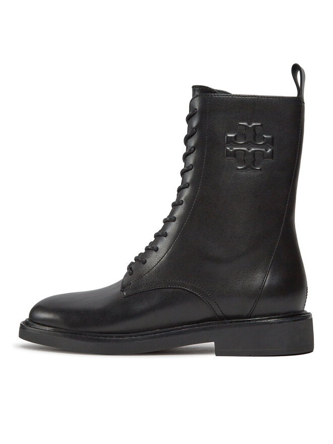 Tory Burch Botki Tory Burch Double T Combat Boot 154336 Czarny