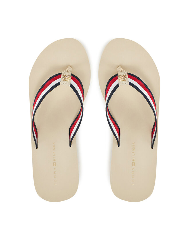 Tommy Hilfiger Chancletas Tommy Hilfiger Th Corporate Wedge Beach Sandal FW0FW08520 Beis