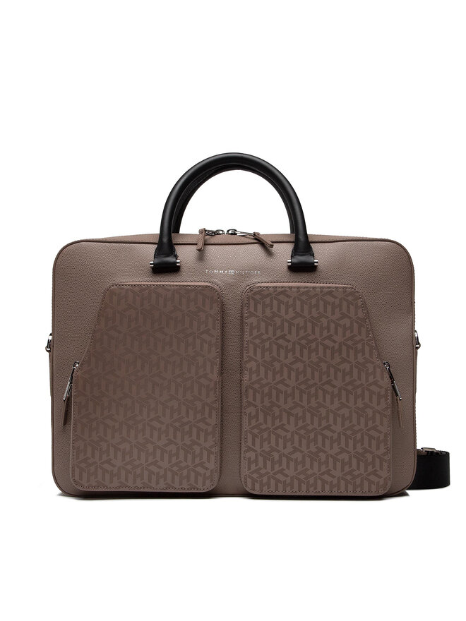 Tommy Hilfiger Laptoptasche Tommy Hilfiger Business Leather Computer Bag AM0AM08459 Braun
