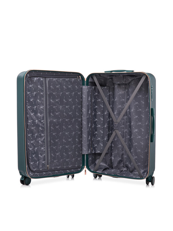 Semi Line Μεγάλη Βαλίτσα Semi Line T5725-4 Πράσινο