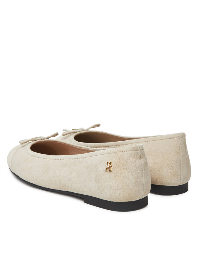 Tommy Hilfiger Μπαλαρίνες Tommy Hilfiger Toe Cap Suede Ballerina FW0FW08909 Μπεζ