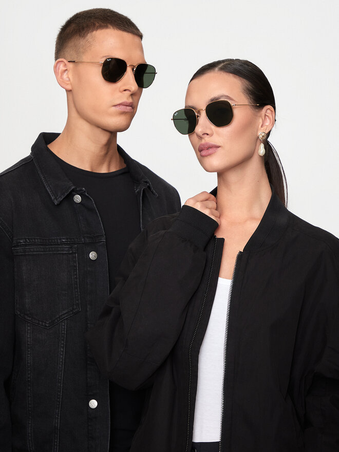 Ray-Ban Okulary przeciwsłoneczne Ray-Ban Hexagonal 0RB3548N 001 Złoty