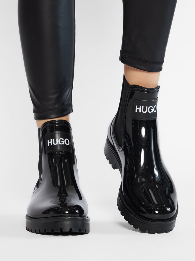 HUGO Гумові чоботи HUGO Tabita Rain Bootie 50461985 10222177 01 Чорний