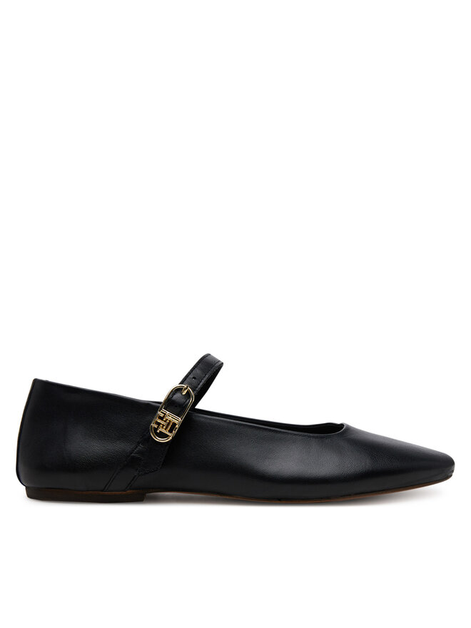 Tommy Hilfiger Μπαλαρίνες Tommy Hilfiger Leather Maryjane Ballerina FW0FW08651 Μαύρο