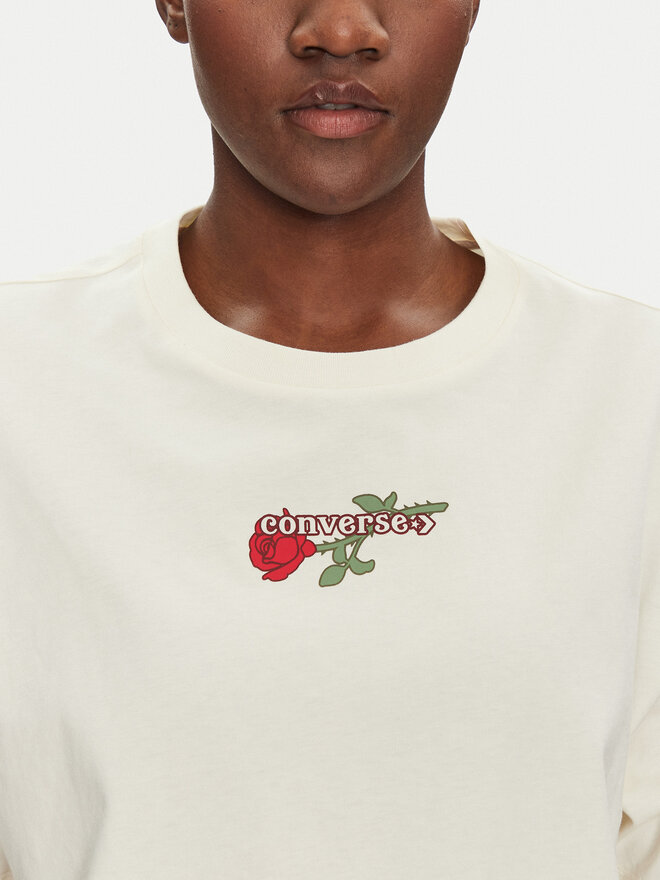 Converse Converse Camiseta Thorned 10028306-A01 Écru Oversize