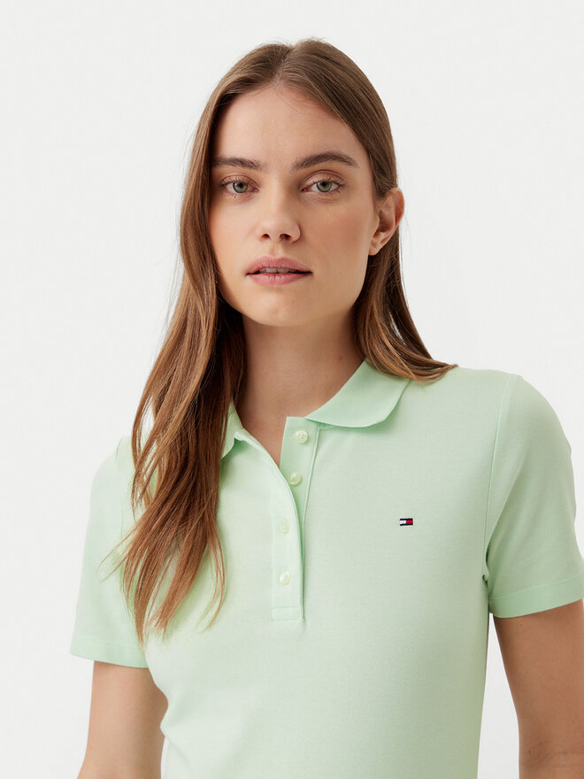 Tommy Hilfiger Tommy Hilfiger Pólóing 1985 WW0WW43225 Zöld Slim Fit