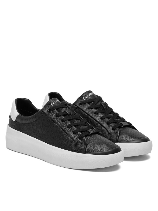 Calvin Klein Снікерcи Calvin Klein Vulc Lace Up Lth HW0HW02214 Чорний