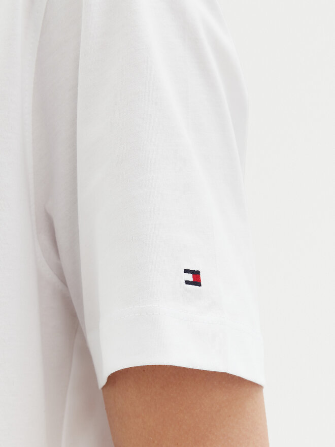 Tommy Hilfiger Tommy Hilfiger Majica WW0WW45525 Bela Relaxed Fit
