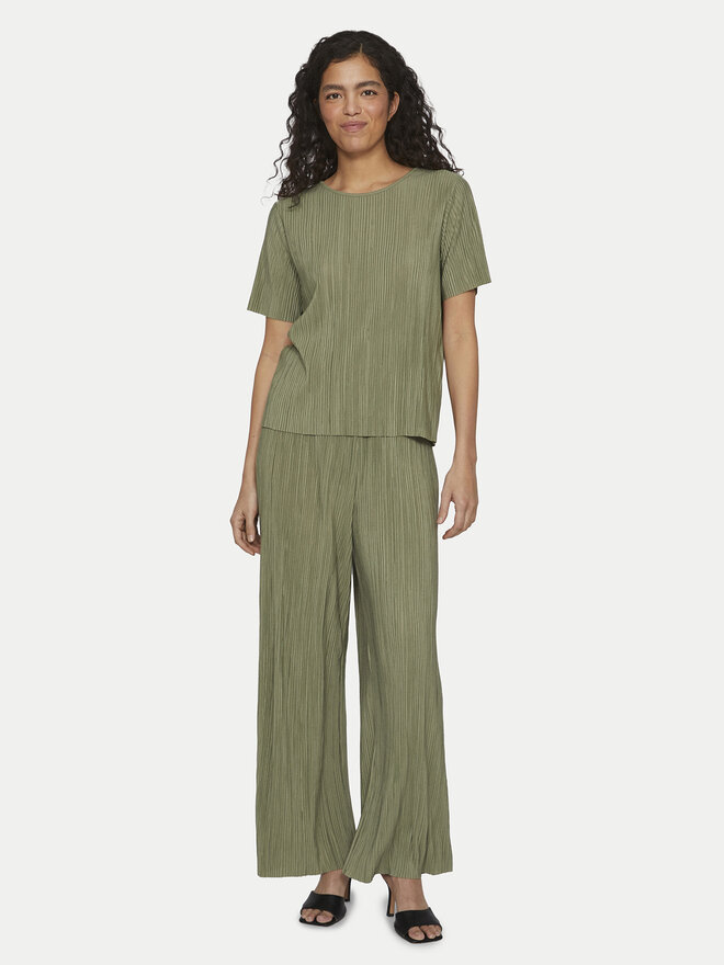 Vila Vila Camiseta Plisa 14089481 Verde Regular Fit