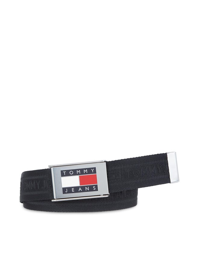 Tommy Jeans Pánský pásek Tommy Jeans Tjm Heritage Webbing 3.5 AM0AM12342 Černá