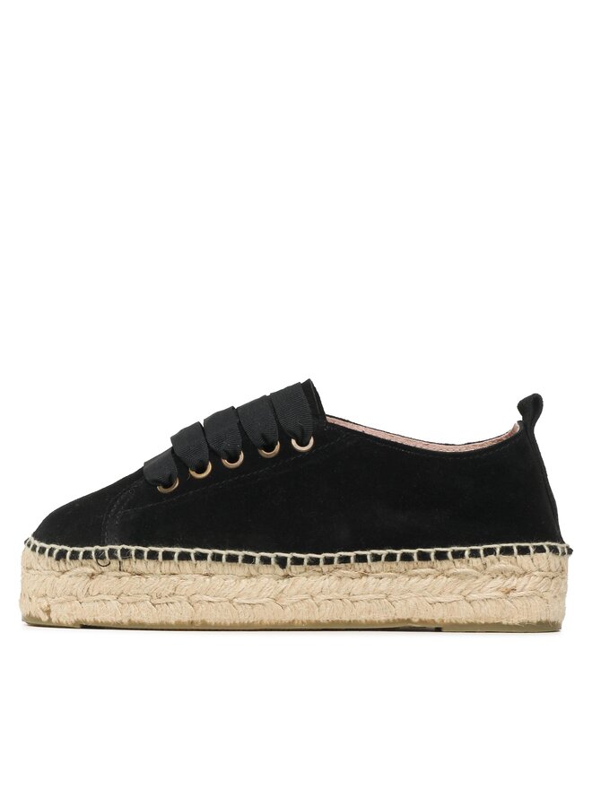Manebi Espadrilky Manebi Lace-Up Espadrilles K 1.0 E0 Černá