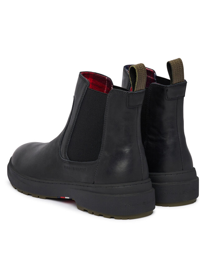 Tommy Hilfiger Klassische Stiefeletten Tommy Hilfiger Hilfiger Outdoor Warm Lth Chel FM0FM05958 Schwarz