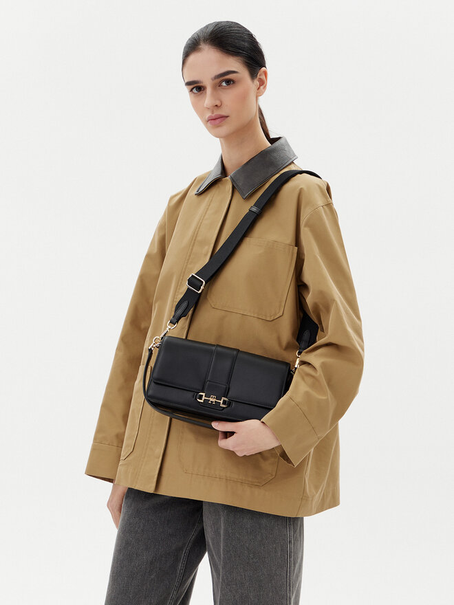 Tommy Hilfiger Bolso Tommy Hilfiger Heritage Leather Conv Crossover AW0AW17399 Negro