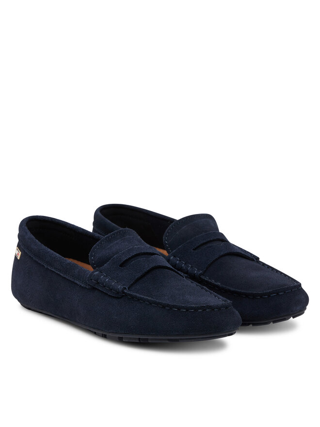 Tommy Hilfiger Μοκασίνια Tommy Hilfiger Flag Soft Suede Driver Loafer FW0FW08558 Σκούρο μπλε