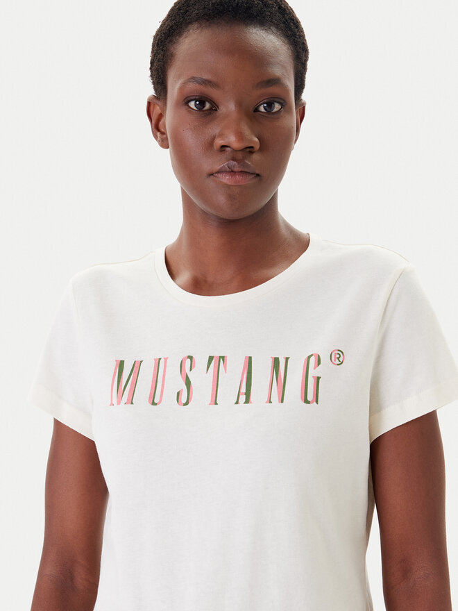 Mustang Mustang Majica Loa 1016146 Écru Slim Fit