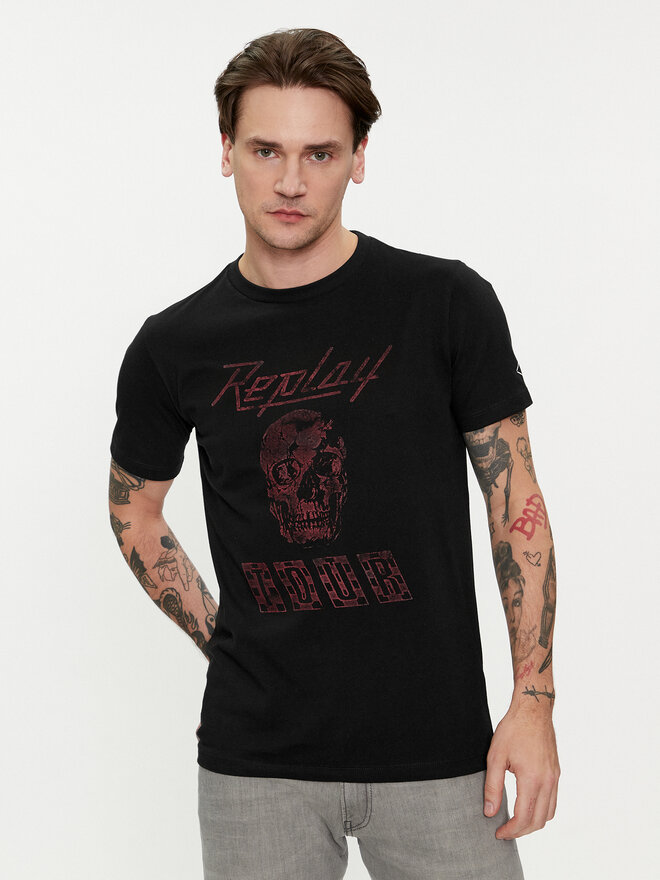 REPLAY Replay Marškinėliai M6761.000.23608P Juoda Regular Fit