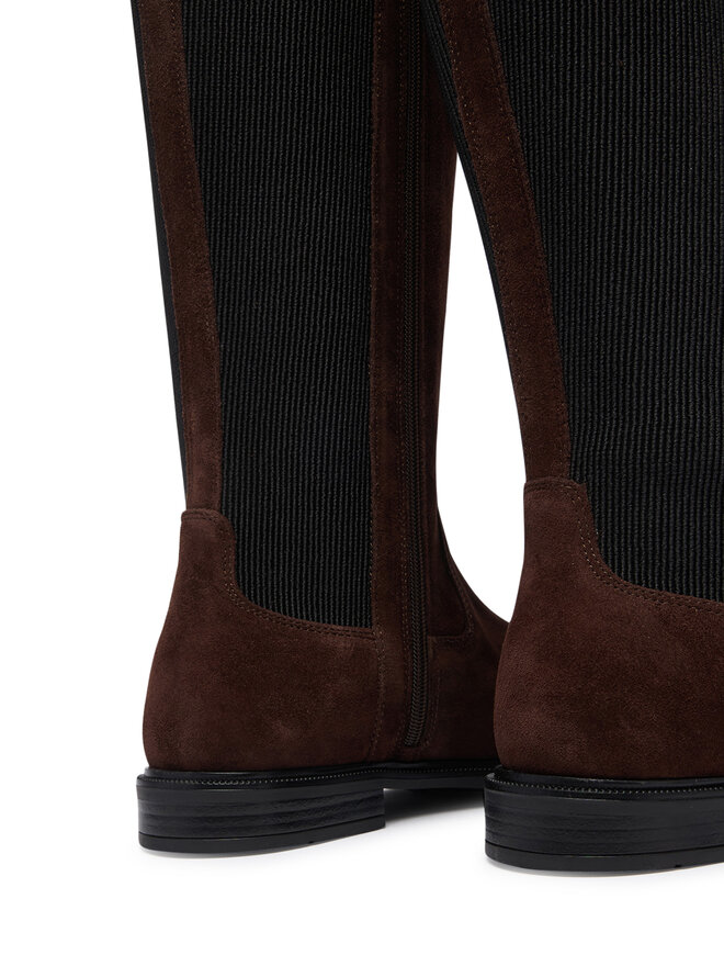 Tommy Hilfiger Stiefel Tommy Hilfiger Enamel Flag Suede High Chelsea FW0FW09574 Dunkelbraun