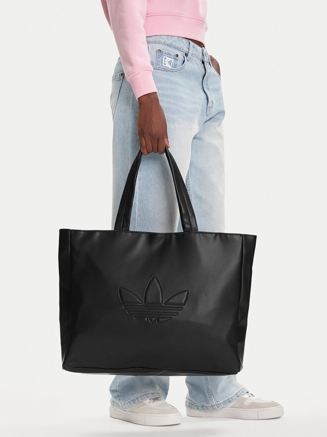 adidas Kabelka adidas Polyurethane Shopper Outline Trefoil JC6000 Černá