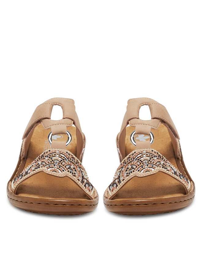 Rieker Pantoletten Rieker 608K2-31 Beige