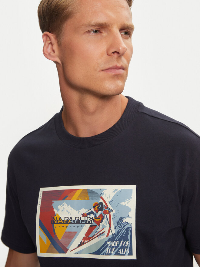 Napapijri Napapijri T-shirt S-Portalet Ss NP0A4I3E Tamnoplava Relaxed Fit