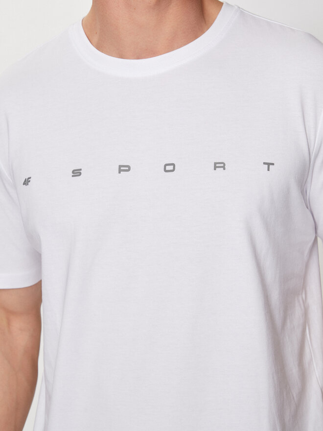 4F 4F Marškinėliai 4FWSS24TTSHM1283 Balta Regular Fit