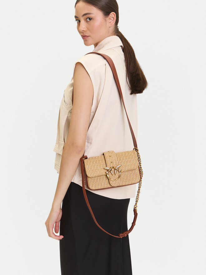 PINKO Handtasche PINKO Love One Mini Slouchy Fl PE 25 PLTT 104340 A2CF Beige